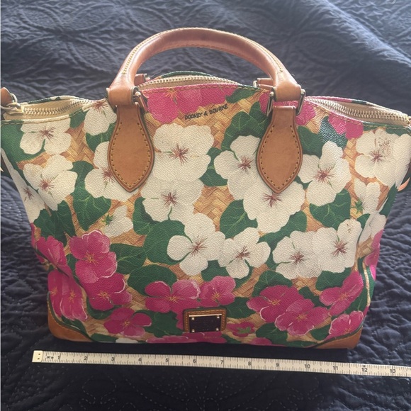 Dooney & Bourke Pink and Green Floral Satchel - Picture 10 of 13